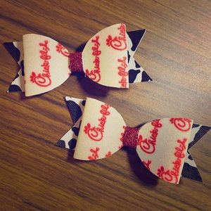 Chick-fil-a 3 inch pigtail bows